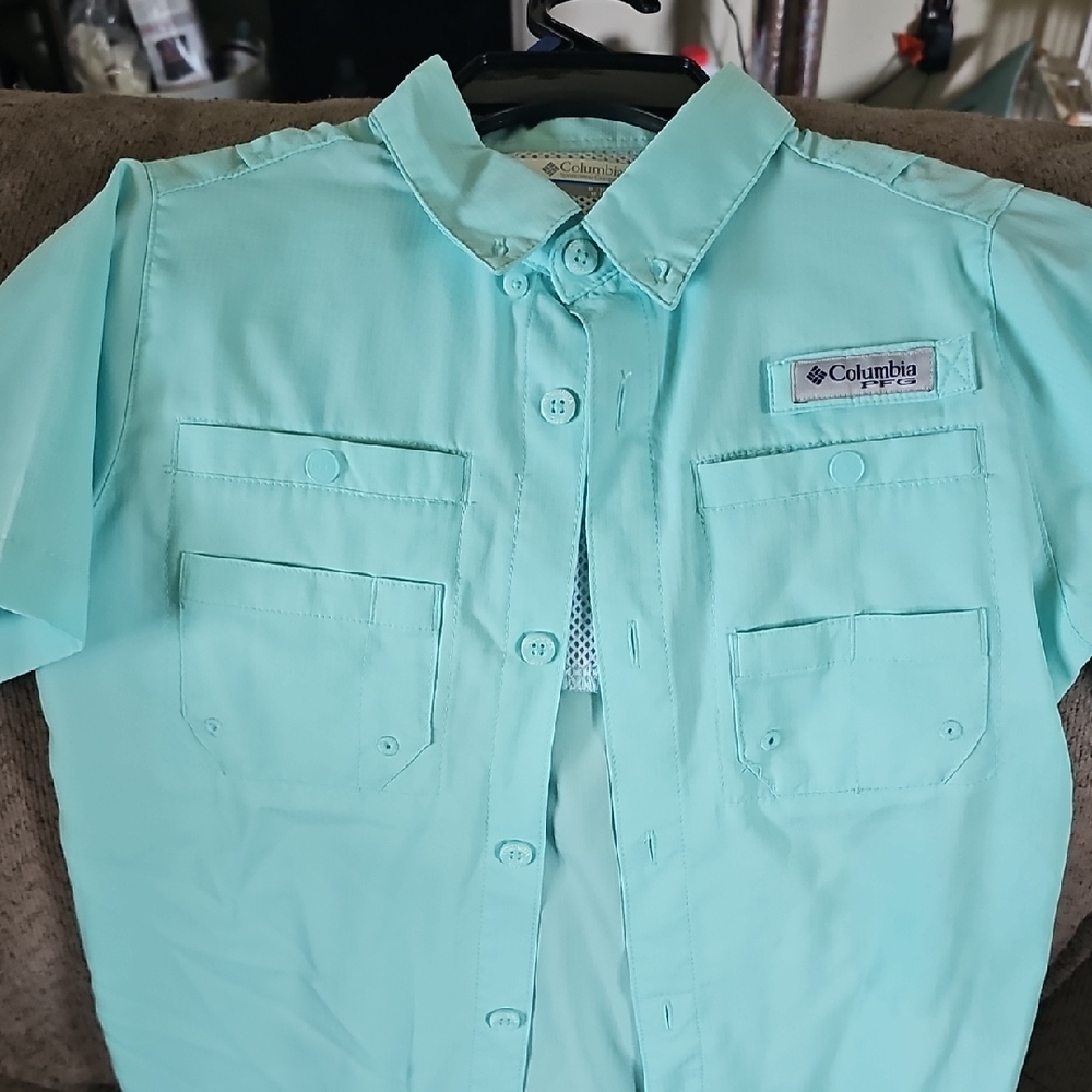 Columbia Kids Turquoise Button Down Shirt